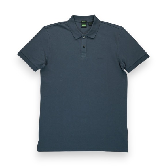 NWOT Boss Men's Pallas Polo Shirt With Embroidered Logo Blue Large - Picture 1 of 9